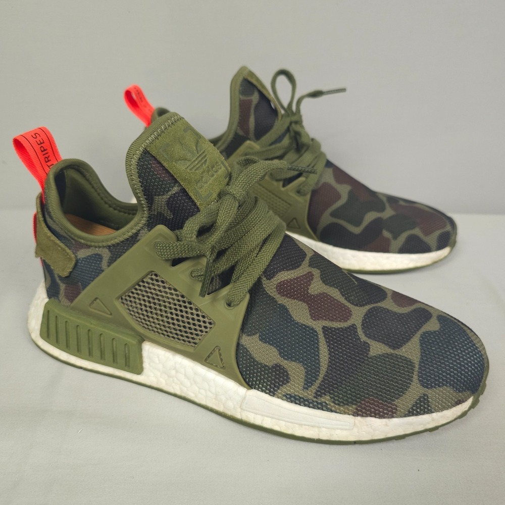 Adidas NMD XR1 Shoes Men Size 9 Duck Camo Green Olive Cargo Orange Sneaker